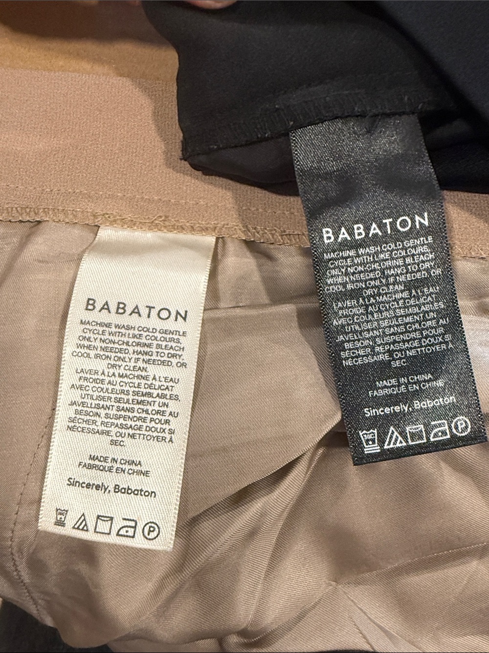 Aritzia Babaton Ankle Straight Leg Pants Bundle Black Taupe Tan Beige Size 10 - Picture 8 of 10